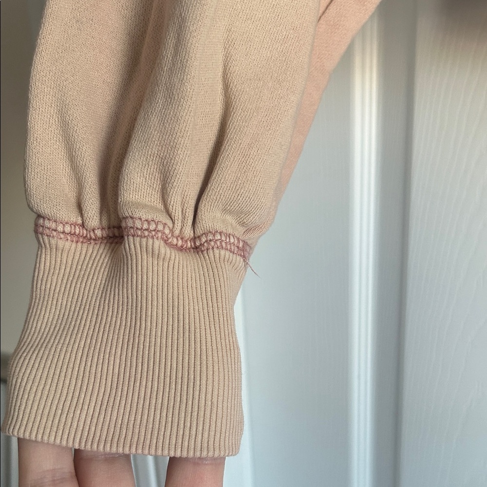 Free People Blush pink Crew Neck Sweatshirt with balloon sleeves. - Picture 12 of 16